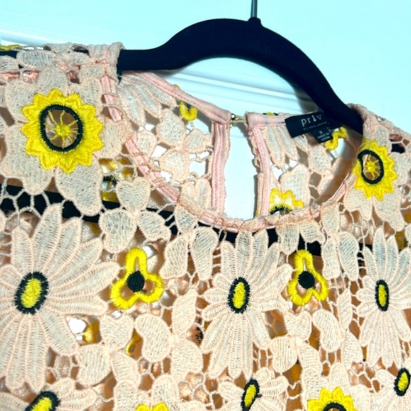 Floral Crochet Knit blouse with ruffle detail - Picture 4 of 13